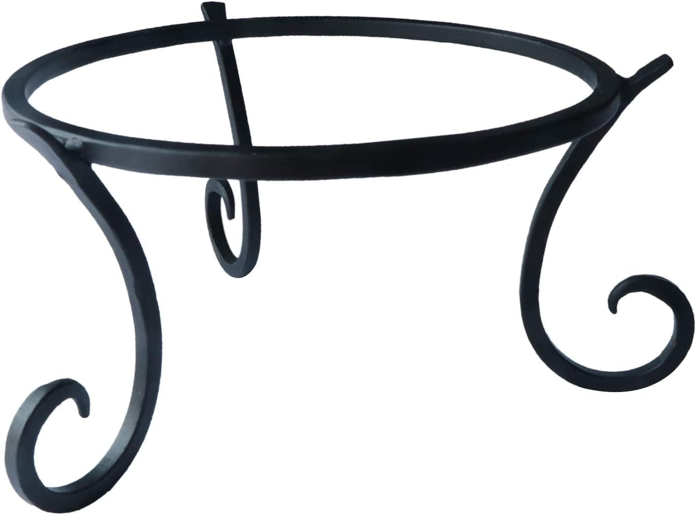 Wrought Iron Metal Gazing Ball Stand for 10 or 12 inch Garden Gazing Globes Plant Birdbath Bowl Stand Flowerpot Holder, 5-inch Tall (8 inch, Black)