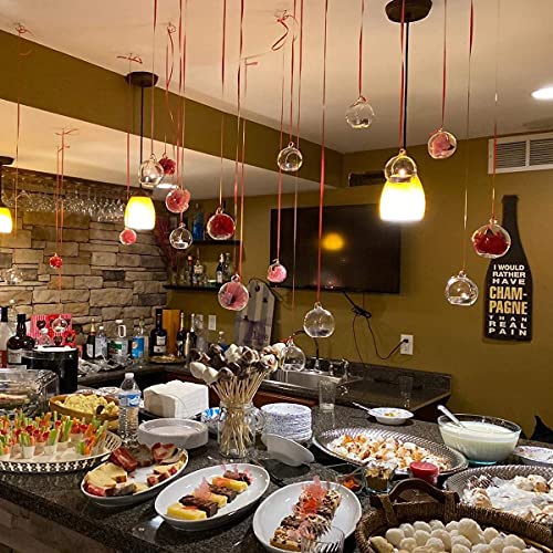 Sziqiqi Hanging Glass Globes Orbs Tea Light Candle Holders Fillable With Trinkets For Wedding Ornaments, Wedding Birthday Christmas Party Centerpiece Accessory 2.36Inch 30Pcs +6 Extra #TOP5