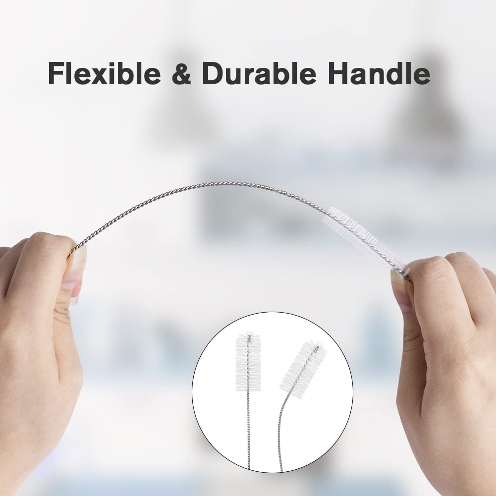 Set Spazzole Per Pulizia Bottiglie 11 Pezzi - Per Bottiglie, Cannucce, Bollitori, Thermos, Tastiere - Nylon E Acciaio Inox - Foto 2