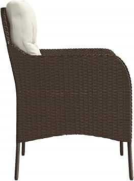 Outdoor Patio Sofa Chairs Set with Comfortable Garden Seating Brown Poly Rattan Furniture for Terrace 2pcs