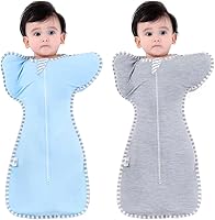 Vista 13 de Bycc Bynn Paquete de 2 sacos de dormir con manga alta, transición a saco de dormir portátil sin brazos para bebé pacify