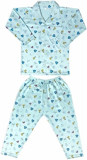 MW PRINTS Hosiery Cotton Night Suit, Top &amp; Pajama Set for Baby Boy and Baby Girls, Nightwear, Sleepwear, Full Sleeve with ...