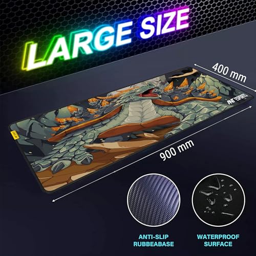 Ant Esports Golden Dragon Unique Mouse Pad Gaming Mouse Pad Extended Mouse Mat for Mouse Keyboard with Stitched Edges Waterproof Non-Slip Base... - Image 5