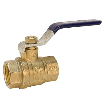 NIBCO Fig No T-FP-600A, 3/4 in. Brass Ball Valve, Brass, Two-Piece, Full Port, NPT x NPT, Threaded