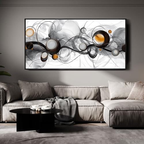 XLSJERST Black Wall Art - Abstract Artwork Minimalist Painting Large
