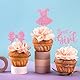 42 Stück Its A Girl Tortendeko Babyparty Deko Mädchen Set Rosa Cupcake-Topper Mit Schleife Kleid Herz Glitzer Muffin Deko Rosa Zur Geschlechtsenthüllung Für Taufe Baby Shower Party Deko