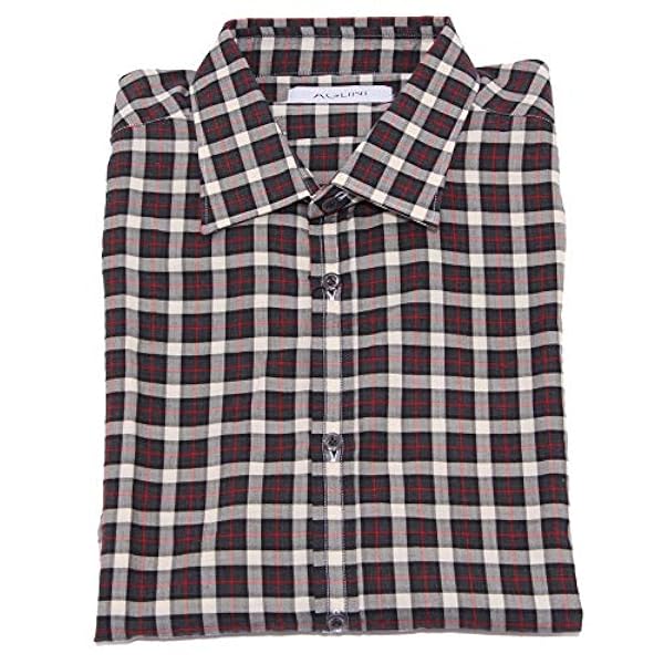 AGLINI 1163Z camicia uomo DAVID SLIM FIT grey cotton shirt man