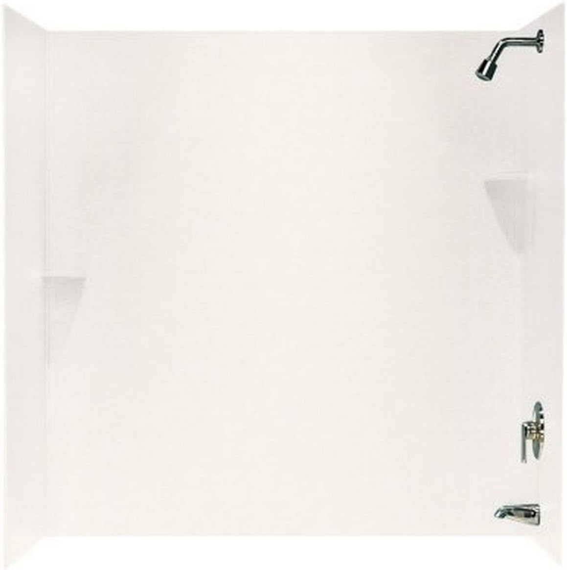 Swanstone SSWP-4872-059 Whirlpool Solid Surface Tub Wall Kit, Tahiti Ivory, 3-Piece