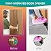 Foot Operated Sanitary Door Handle - Touchless Hands Free Door Opener, Quick and Easy-to-install DIY (Black Steel-1 Piece)