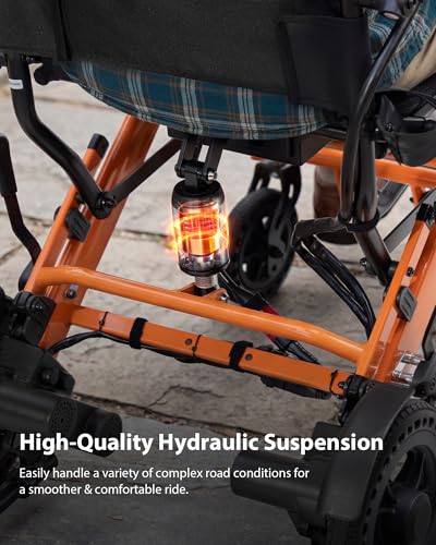 Image of 37 lb Lightweight Electric Wheelchair, Electric Wheelchairs for Adults Foldable with Headrest, 15 Miles Range Motorized Wheelchair for Seniors, All Terrain Portable Power Wheelchair, 330 lb Capacity