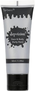 Depvision Face and Body Paint 1.7oz Cream Makeup 50ml Water Based Face Painting Special Effects For Adults Children Kids Halloween Christmas Party Stage Cosplay (Silver)