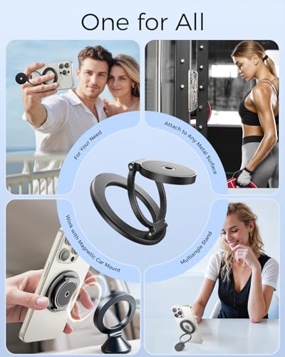 Image of SUPERONE Dual Magnetic Phone Ring Holder, 1 /4 inch Screw Tripod Mount Adapter