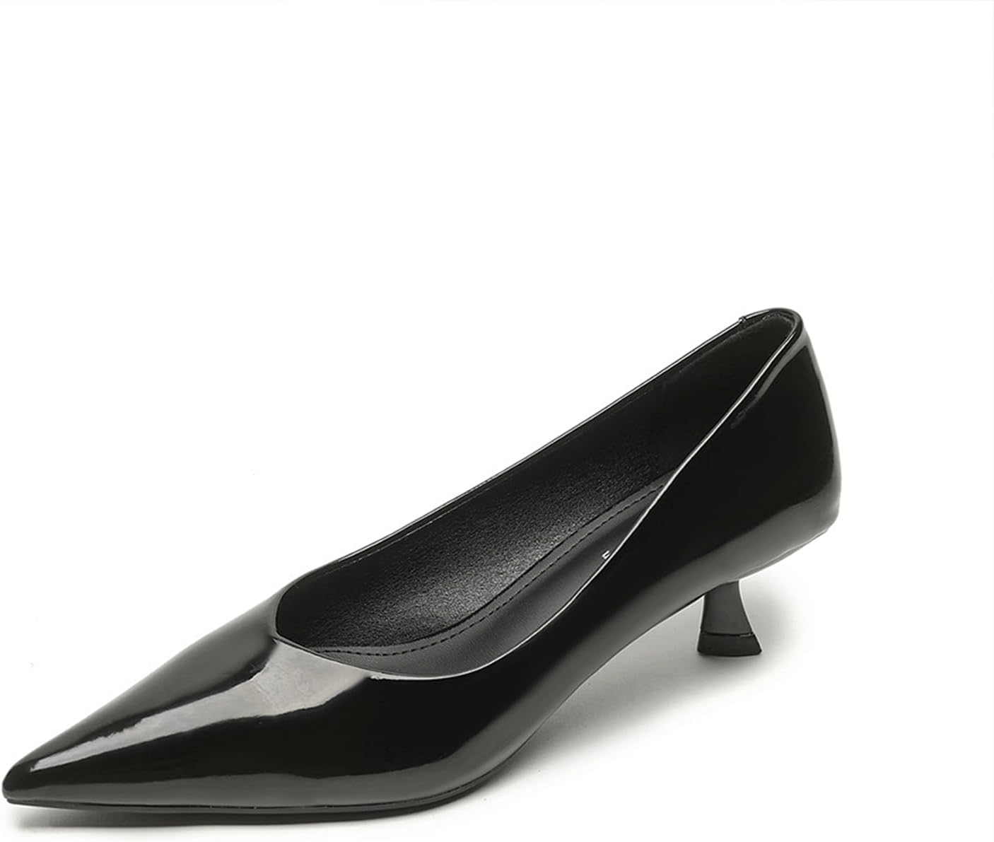 Women's Pointed Toe Kitten Heels Pumps Shoes Slip-on Women Low Heels Dress Pumps Shoes for Work Office Date Prom Party Wedding