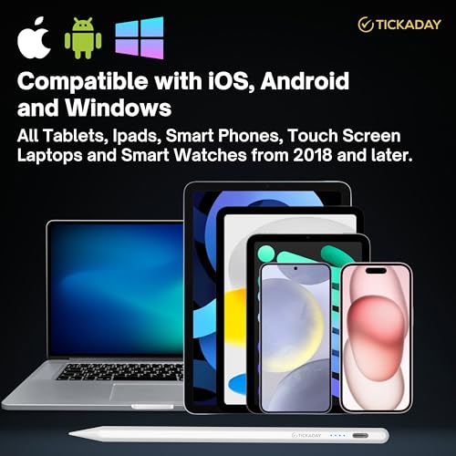 Image of Universal Stylus Pen - Stylus for Android Tablets, iPads, Smartphones, iPhones, Touchscreen Devices and Smartwatches | Stylus Pen for 2018 & Later Devices | White