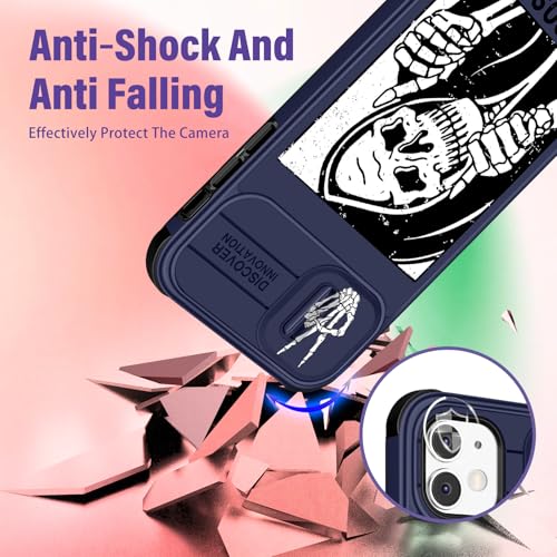 Image of Funermei (2in1 for iPhone 11 Case for Women Cute Skull Skeleton Phone Cover Teen Boys Girls Funny Gothic Spooky Scary Horror Fun Design with Camera Cover Funda for Apple for iPhone 11 Case