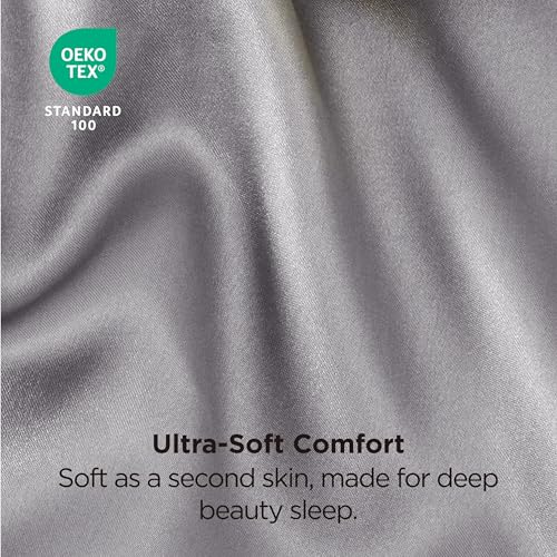 image for Bedsure Satin Pillowcases, Similar to Silk Pillowcase 2 Pack,Cooling P