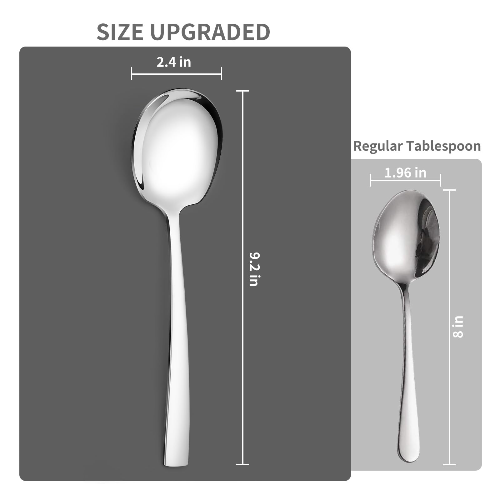 KEYOXY 8-Piece Serving Spoons - Stainless Steel -3