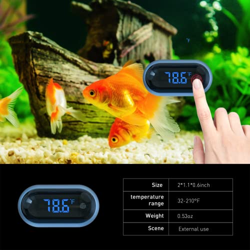 Cosetten Digital Aquarium Thermometer, Fish Tank Thermometer With High Precision Sensor Accurate To ±0.18°F For Fish Axolotl Turtle Tank Temperature Measurement Fahrenheit (Wireless) #TOP5