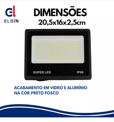 Kit 5 Refletor Led Holofote 200w Prova D'água Frio Bivolt