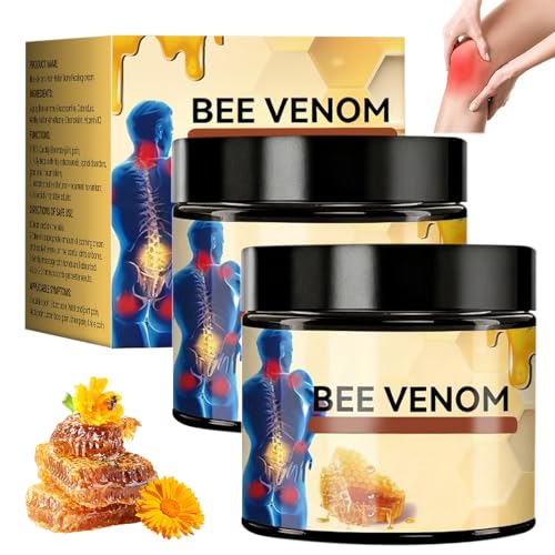 2PCS Bee Venom Joint Cream Bee Venom Advanced Joint and Bone Gel Professional Bee Venom Cream Natural Formula Fast-Absorbing Suitable for Knee Neck Back Hands Feet Moisturizer