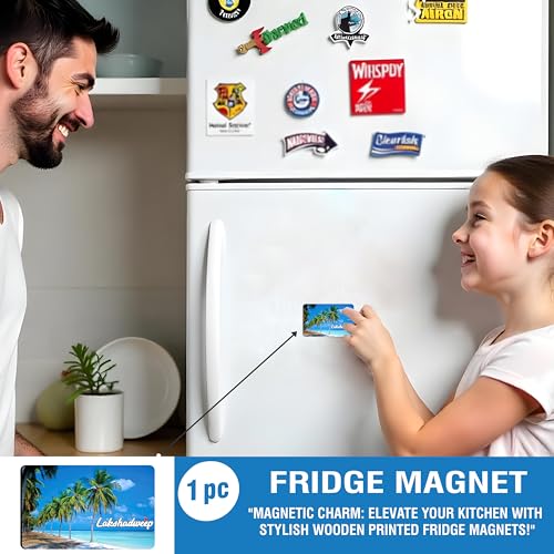Image of Elegant Fridge Magnet with Themes |Rectangular Size Refrigerator Magnet with Magnetic Rubber Back | Pack of 1, 8.6cm X 5.4cm (Lakshadweep)