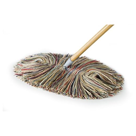 Sladust All Wool Dry Mop - Big Wooly with Wooden Handle - Made in The USA