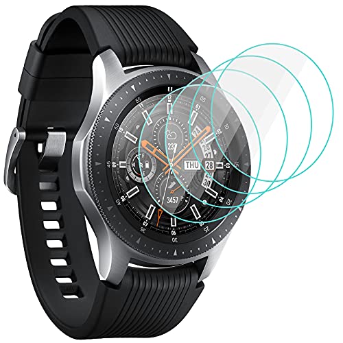 CAVN 4-Pack Screen Protectors Compatible with Samsung Galaxy Watch 46 mm Tempered Glass Waterproof Screen Cover Saver Compatible with Samsung Galaxy Smartwatch 46mm Smartwatch