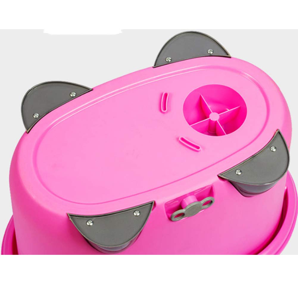 Axdwfd Wischmop Drehen Doppelter Antrieb Handdruck Automatische Dehydrierung Haushalt Putzeimer, 2 Wischköpfe (Farbe : Pink)