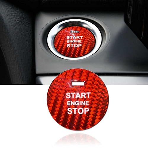 GZYF Accesorios de cubierta de botón de arranque de motor de fibra de carbono real para Mazda Axela 2014-2017, Atenza 2014-2019, CX-3 2015-2018,