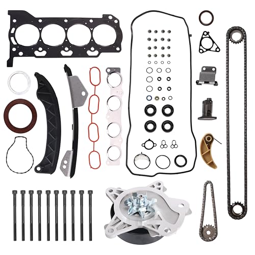 Image of Head Gasket with Bolt Set & Engine Timing Chain Kit with Water Pump, 2ZR-FE 1.8L L4, for Toyota Prius 2010-2013, for Toyota Prius V 2012-2013, for Lexus CT200H 2011-2013, HS26515PT, AW6351, TK928