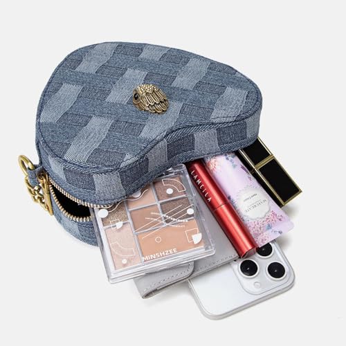 Rejolly Heart Shaped Purse for Women Crossbody Bag Metallic PU Leather Shoulder Bag with Chain Strap4