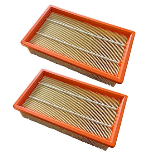 2 x Filtro de Fuelle Plano filtro para Original Kärcher NT 25/1 Ap, NT 35/1 Ap, NT 35/1, NT 45/1, NT 55/1, NT 361, NT 561, NT 611 TACT, TE, M, Eco, equivalente a original 6.904–367.0 (2 unidades)