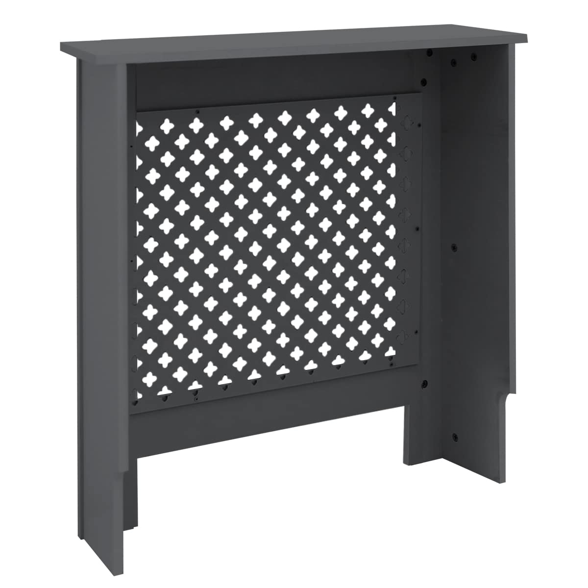 ECD Germany Copricalorifero Copertura Radiatore in Legno MDF Laccato con Motivo a Nido d'Ape 78 x 19 x 82 cm, Copritermosifone Protezione Antracite