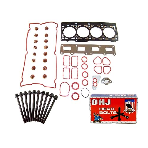Image of DNJ HGB111 Engine Cylinder Head Gasket Set with Head Bolt Kit, Complete Repair Set for 2001-2001 Chrysler PT Cruiser 2.4L L4 16V DOHC 2429cc