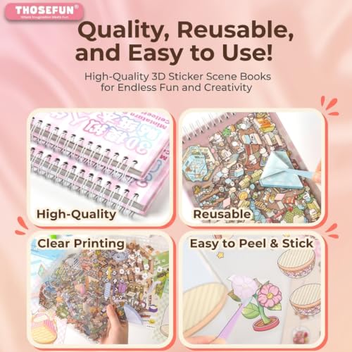 Image of PATPAT Stickers for Kids Activity 100 Sheets 3D Stickers Set for Girls