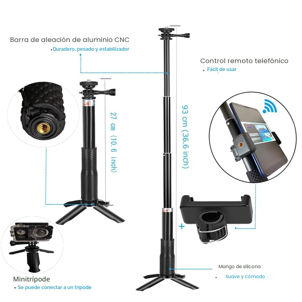 Kit de Accesorios para Gopro Hero 13 12 11 10 9 Carcasa de Silicona Impermeable Negra Funda de Casco Barbilla con Protector de Pantalla de Vidrio Go Pro Hero13 Hero12 Hero11 Hero10 Hero9