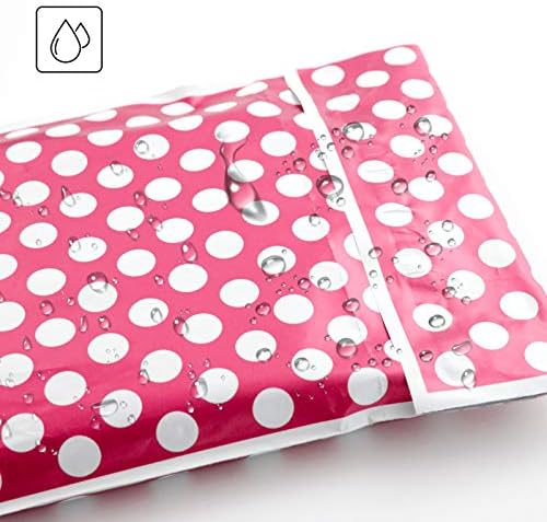 50PCS Polka Dot Mailing Postal Bags Strong Plastic Polythene Self Seal Packing Packaging Postage Mail Sacks Envelopes (Pink, 6" x 9"(152mm x 228mm))