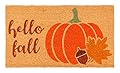 KAF Home Coir Doormat with Heavy-Duty, Weather Resistant, Non-Slip PVC Backing | 17 by 30 Inches, 0.6 Inch Pile Height | Perfect for Indoor and Outdoor Use (Hello Fall)