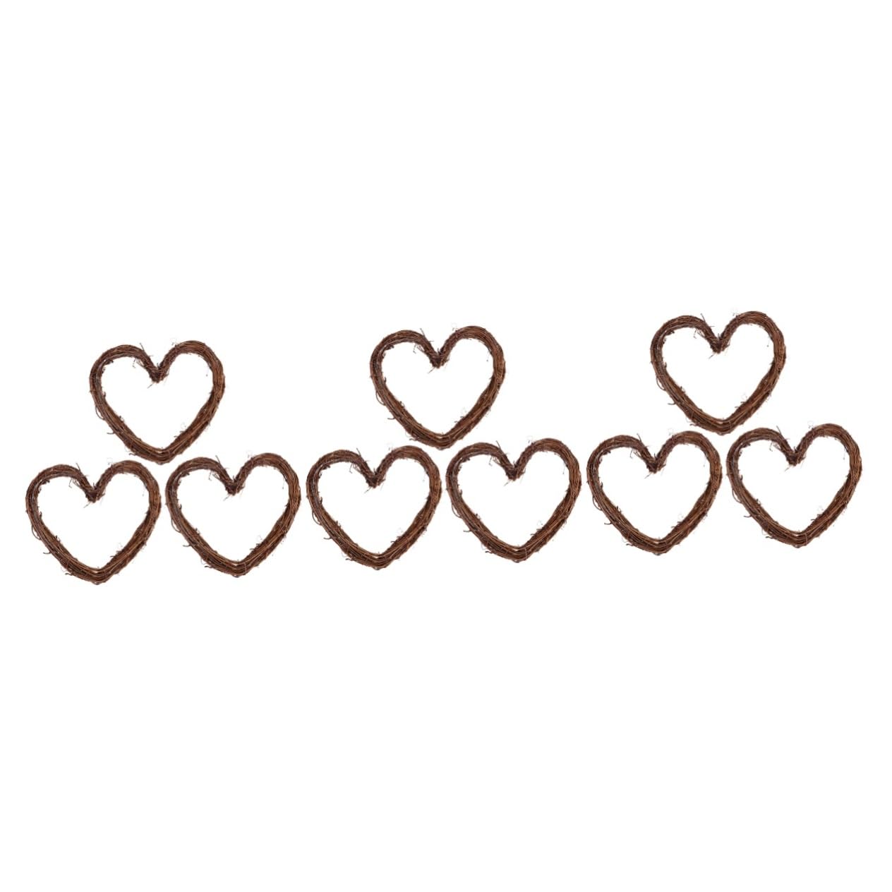 Abaodam 9piezas Guirnalda De Ratán Corazón para Decoración De Puertas y Fiestas Accesorios Naturales para Adornos El Hogar