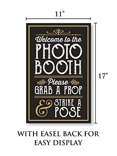 Perfect Photo Booth Prop Sign With Easel Backer Stand, Great For Diy Photo Booth, Grab A Prop Strike A Pose Photo Booth Sign, Great For Wedding, Birthday, Holiday Events And More! #TOP1