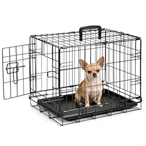 Moonlight Manor Hundekäfig 45.3 x 30 x 37 cm (XS) - 1 Tür, Metall Draht, zusammenklappbar mit ausziehbare Kunststoffschale und abnehmbare Trennwand, Schwarz