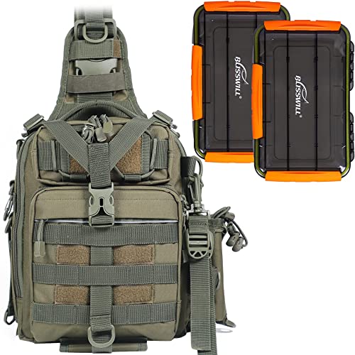 Blisswill Fishing Tackle Backpack With Two 3600 Fishing Tackle Boxes #TOP9