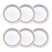 Corelle Livingware 6-Piece Ruby Red Lunch Plate Set, 8.5-Inch, White