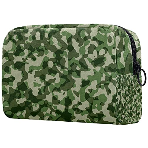 Bolsa de maquillaje de viaje de camuflaje militar bolsa de maquillaje grande bolsa de maquillaje organizador con cremallera para mujeres y niñas