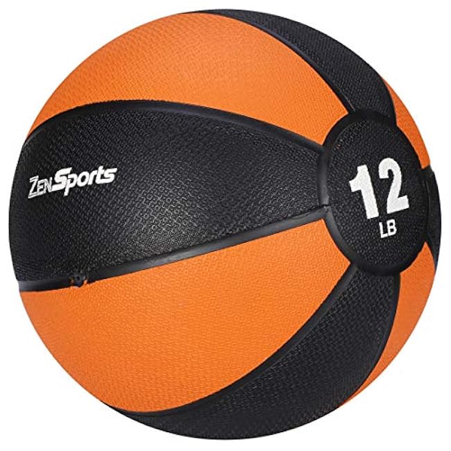 ZENY Fitness Medicine Ball 12lb, Weighted Exercise Ball with Textured Grip Fitness Core Strength Training Rubber Ball Home Gym Workout Equipment