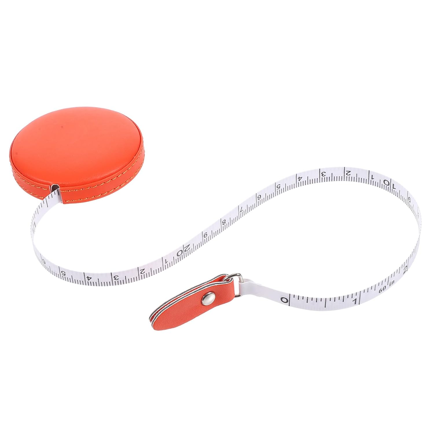 PU Leather Tape Measure Double Sided Small Portable Measuring Tape for Body Sewing and Craft with Wear Resistant Material Lightweight Soft Ruler in Orange