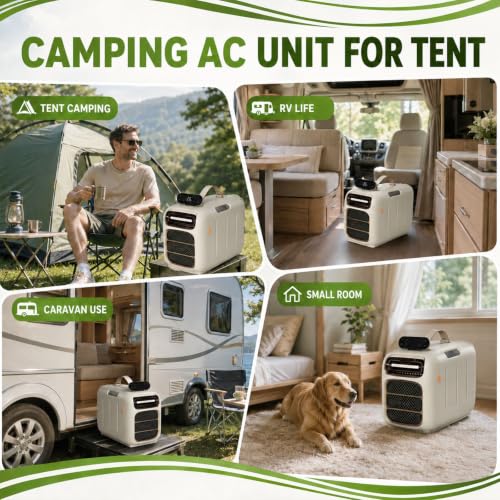 Mobile Air Conditioner,Portable Air Conditioner,450w Rated Portable Travel Cooling, Camping Ac Unit With Remote, 45 Db Airflow, Self Evaporating Design For Rv Caravan Tent Cooling - Image 8
