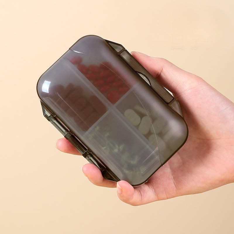 Miniatura 4 de Organizador de pastillas de viaje, organizador de píldoras portátil grande, caja de píldoras de gran tamaño con 7 compartimentos, estuche de viaje