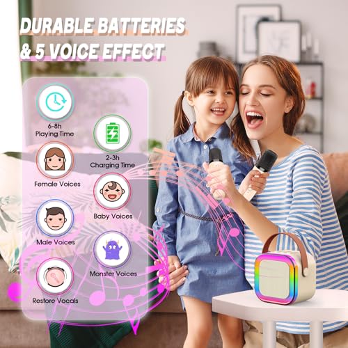 Image of Gralal Kids Toys Age 3-15, Karaoke Machine 2 Microphones for Kids Girls Boys Toys Age 3 4 5 6 7 8 9 10 11 Year Old Boy Gifts for 3-12 Year Old Girls Teenage Boy Gifts Girls Birthday Presents