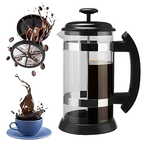 Recopilación de Cafetera de Prensa Francesa comprados en linea. 41 Raganet, Prensa Francesa de Vidrio con Capacidad de 1 Litro, Cafetera Francesa para 3 Tazas, French Press Coffee Maker, Vidrio de Alta Calidad